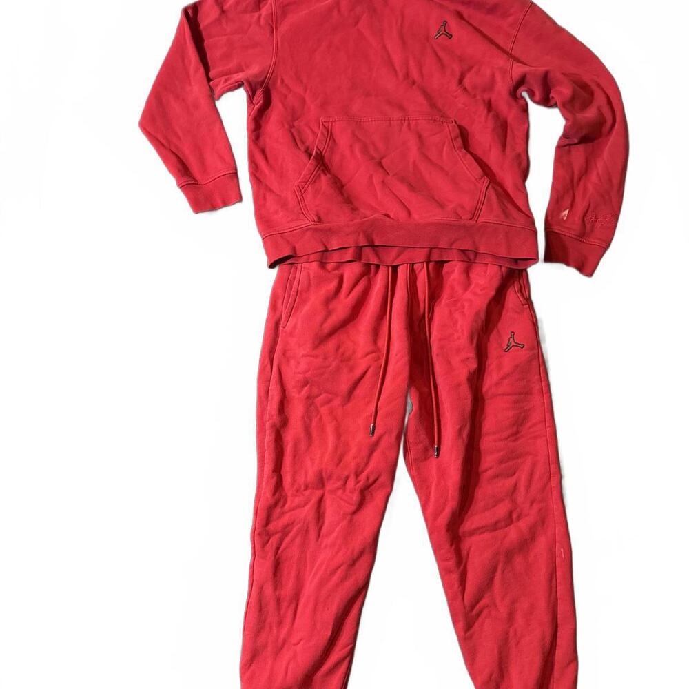 Vintage Size Large Jordan Red Hoodie and Sweatpants Set